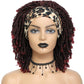 Soft Faux Locs Headband Wig - 6 Inch Ombre Dreadlock Wig for Black Women - Curly Braided Synthetic Wig with Headband - 1B, Burgundy, 27, 30, 613 Options