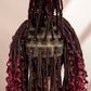 Burgundy Knotless Box Braids Wig with Curly Ends | Full Lace