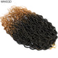 Goddess Faux Locs Crochet Hair | 18" Soft Curly Braids | Ombre Dreadlocks Extensions | 24 Strands/Pack