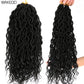Goddess Faux Locs Crochet Hair | 18" Soft Curly Braids | Ombre Dreadlocks Extensions | 24 Strands/Pack