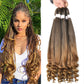 Pre-Stretched French Curly Braiding Hair - Natural Black Crochet Braids (Hot Water Setting)