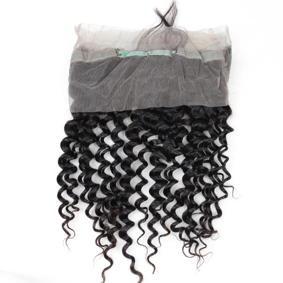 180% Density Deep Wave 360 Lace Frontal Wig | Transparent Swiss Lace Brazilian Remy Human Hair (12-20 Inch)