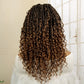 14" Burgundy Box Braids Wig | Full Lace | Kanekalon Fiber | Boho Braids | For Women