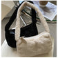 Simple Design Women's Soft Plush Hobo Shoulder Bag | Winter Furry Ladies Clutch Purse & Handbag (Fashion Female Underarm Bag)