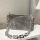 Allover Rhinestone Bucket Bag | Glitter Chain Prom Purse & Women's Mini Crossbody Bag (Sparkling Evening Handbag)