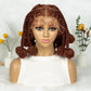 KIMA Burgundy Jumbo Box Braids Full Lace Wig | 350 Colored Bubble Braids with Baby Hair