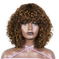 Rebecca Highlight Kinky Jerry Curly Wig | 200% Density Human Hair with Bangs