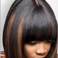 "Put On & Go" Straight Bob Wig | Easy Wear Human Hair with Bangs & Realistic Scalp