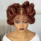 Ginger Full Lace Handmade Bantu & Dreadlock Braided Wig with Baby Hair | Synthetic Braided Wig for Black Women