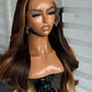 32 Inch Ombre Brown Body Wave Wig | 13x4 Transparent Lace Front Peruvian Remy Human Hair (High Quality, On Sale)