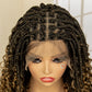 14" Burgundy Box Braids Wig | Full Lace | Kanekalon Fiber | Boho Braids | For Women