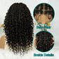 Short Bohemian Box Braids Wig | Full Lace | Curly Ends | Baby Hair | Synthetic Boho Wig
