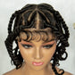 Handmade Bantu Knotless Braids Full Lace Wig | Baby Hair | Synthetic Braided Lace Frontal Wig