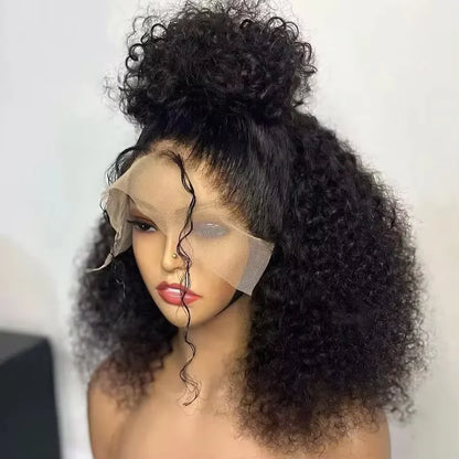 100% Human Hair Loose Deep Wave Short Bob Wig | 14 Inch 200 Density Vietnamese Remy 13x4 Transparent Lace Front Wig