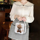 PU Leather Shoulder Bags | Fashion Simple Cute Cartoon Bear Crossbody Bag & Messenger Bag (Women's Small Square Handbags)