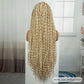36 Inch Boho Knotless Box Braids Full Lace Wig | Transparent Lace Synthetic Braided Wig with Curly Ends