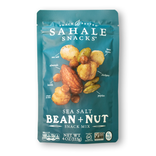 Sahale Snacks Sea Salt Bean+Nut Snack Mix 4 Oz Pack of 6