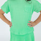 Seafoam Green Scrunchy Pocket Tee