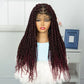 Burgundy Knotless Twist Dreadlocks Lace Front Wig | Crochet Braids | Full Lace | Black Women