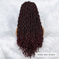 Knotless Box Braided Wig with Curly Ends & Baby Hair | Synthetic Lace Front Wig for Black Women