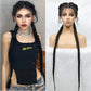 Handmade Double Dutch Cornrow Braided Wig | Natural Black Lace Front | Baby Hair | Kanekalon Synthetic Wig for Women