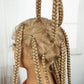 Blonde 12 Inch Synthetic Braided Wigs | Transparent Full Lace Bantu Knotless Box Braids with Baby Hair for Black Women