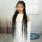 34" Twisted Cornrow Full Lace Braided Wig | Baby Hair | Synthetic Lace Front Braids | Black Women