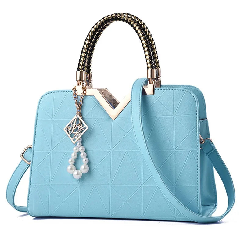 Women's Handbag Patchwork Shoulder Messenger Bag | Office Work PU Leather Female Bag & Ladies Luxury Elegant Handbag