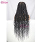 36" Butterfly Braided Full Lace Wig | Honey Blonde & Burgundy Goddess Locs | Synthetic Box Braids | Transparent Lace