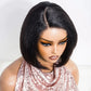 Short Kinky Straight Bob Wig | Glueless Human Hair C Lace with Natural Hairline