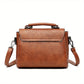 Vintage Turn-Lock Square Satchel Bag for Women | Classic PU Leather Shoulder & Crossbody Handbag (Everyday Tote, Secure Travel Purse)