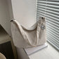 Women's Corduroy Shoulder Bag | Casual Striped Large Capacity Tote with Zipper (Cute Hat Patch, Everyday Use)