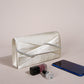 Hand Clutch Bag & Evening Clutch Bag for Women | Sparkling Crystal Rope Ruched Handbags & Glitter Envelope Purse for Party Girls