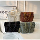 Female Large Capacity Corduroy Tote Bag | New Korean Style Fashion Women's Shoulder Crossbody Bag (Worker Commuter Handlebag)