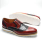 Italy Men's Wingtip Derby Shoes | Classic Modern Color Block Oxfords (Height Increasing, Genuine Leather)