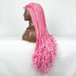 36" Water Wave Braided Wig | Lace Front | Baby Hair | Long Braids
