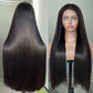 250% Density HD Lace Frontal Wig | Super Double Drawn Straight Virgin Human Hair | Natural Black
