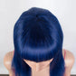 Royal Blue Straight Wig with Bangs | Glueless "Wear to Go" Human Hair