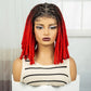Orange Knotless Faux Locs Braided Wig | Full Lace | Baby Hair