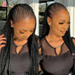36" Knotless Box Braids Wig | Fulani Cornrows | 360 Full Lace | Baby Hair | Black Women