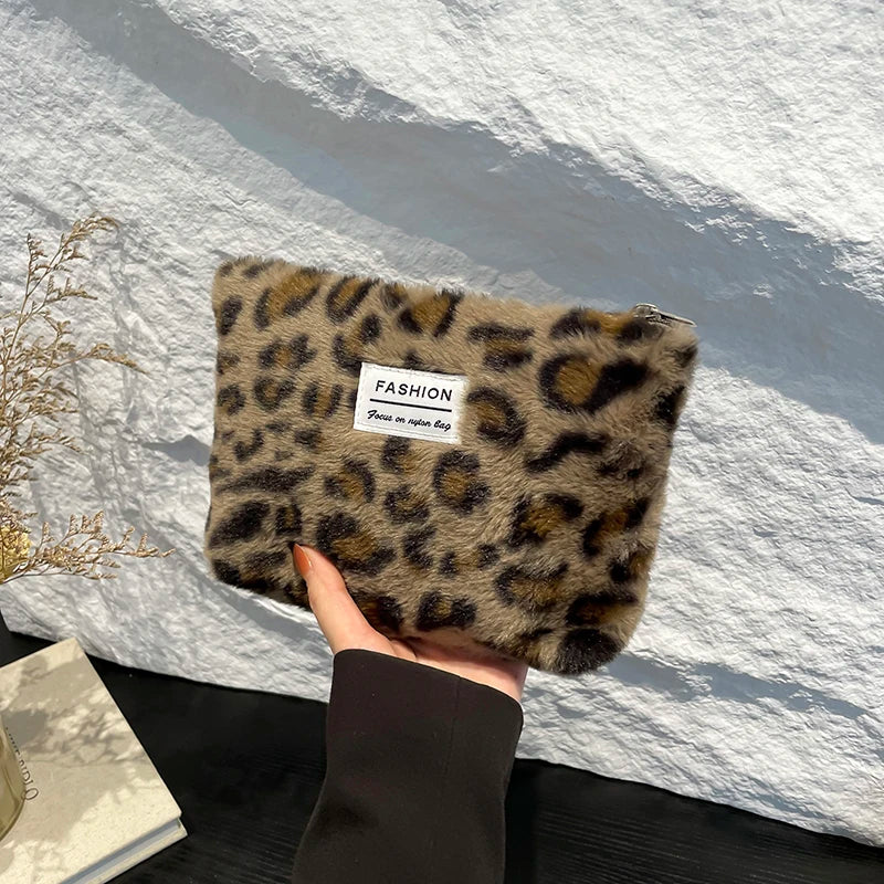 Leopard Print Retro Makeup Bag | Large Capacity Cosmetic Bag & Fashion Portable Storage Bag (Travel Toiletry Bag)