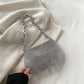 Bling Rhinestone Evening Clutch Bag | Women's Korean Designer Diamond Chain Dinner Party Handbag (Lady Square Tote Shoulder Bag)