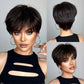 Natural Black Pixie Cut Wig with Fluffy Bangs | Short Layered Heat-Resistant Synthetic Hair for Daily Wear