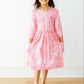 Shine Bright 3/4 Sleeve Pocket Twirl Dress