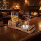 Multifunction Cigar & Whiskey Gift Set Stand with Ashtray and Drawer