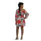 Ankara African Print Slide Off One Shoulder Mini Dress