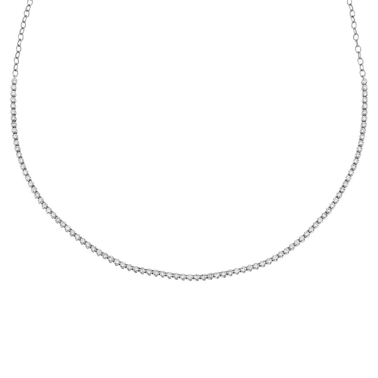 Thin Diamond Tennis Choker 14K by By Adina Eden