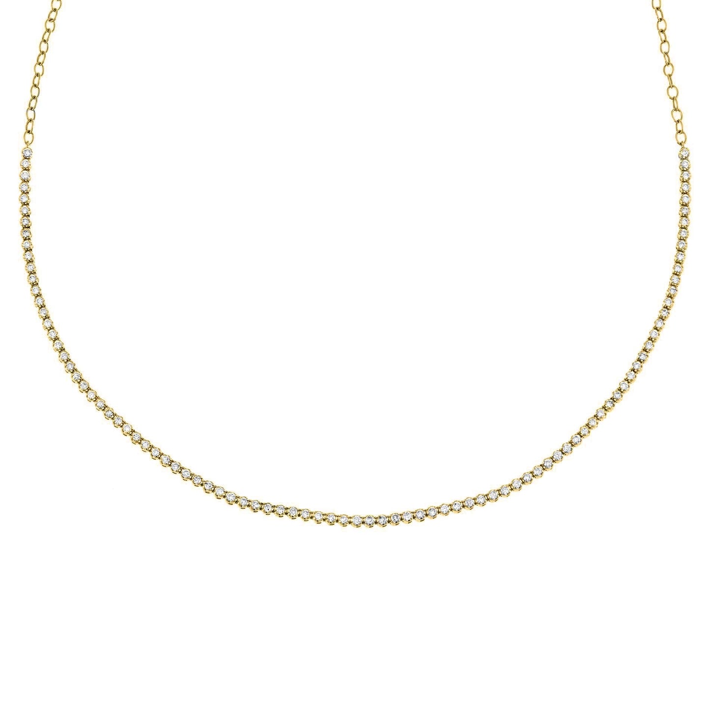 Thin Diamond Tennis Choker 14K by By Adina Eden