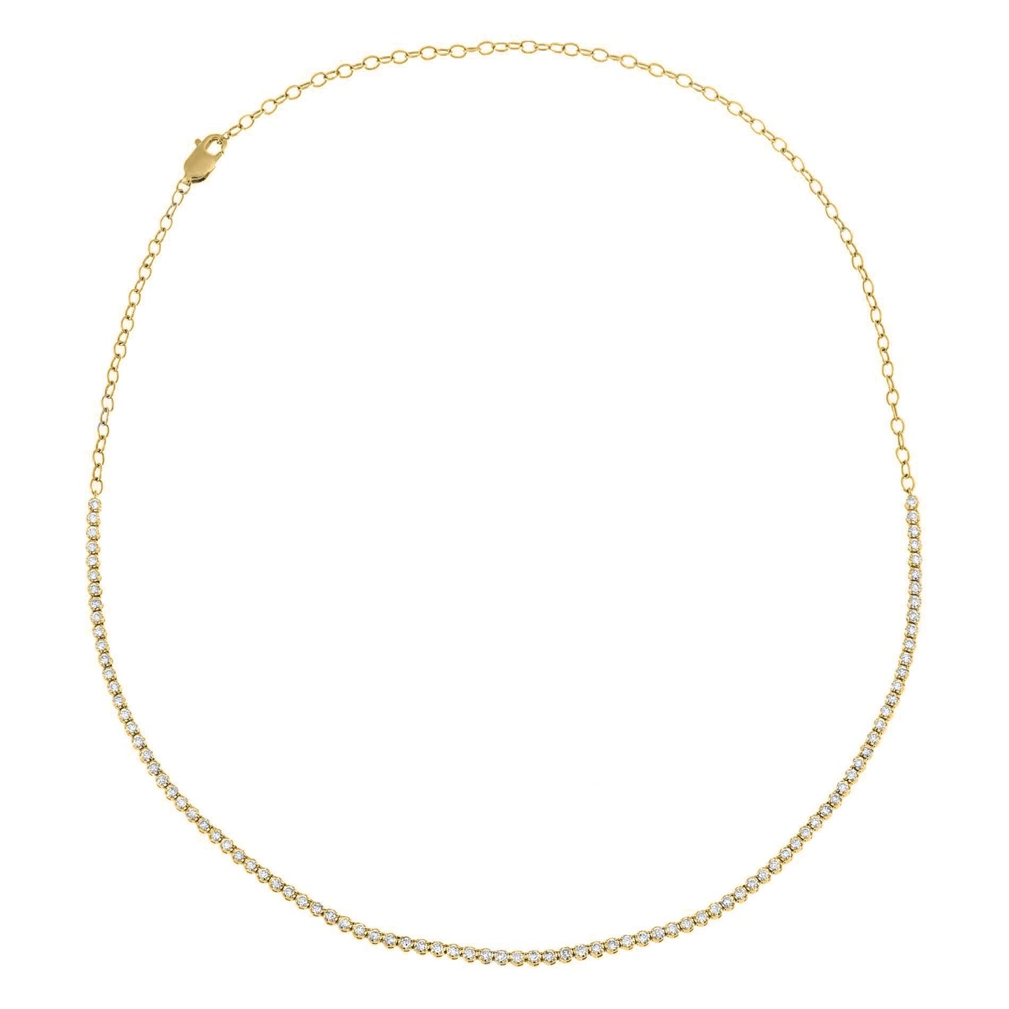 Thin Diamond Tennis Choker 14K by By Adina Eden