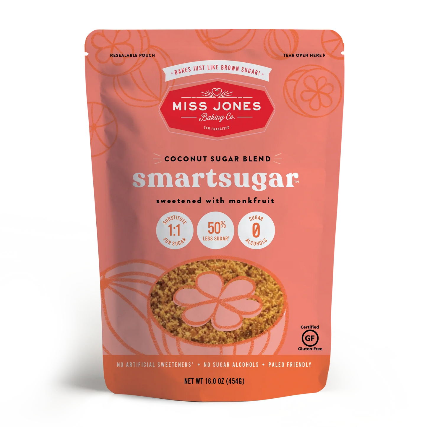 Miss Jones Baking Co. Smart Sugar Coconut Sugar Blend - 16 oz - Case of 6